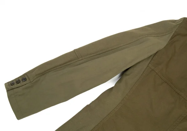 ヨウジヤマモト プールオムYohji Yamamoto POUR HOMME 製品染め異素材切替キュビズムジャケット カーキ4 K-88859_013