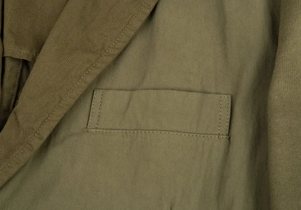 ヨウジヤマモト プールオムYohji Yamamoto POUR HOMME 製品染め異素材切替キュビズムジャケット カーキ4 K-88859_004