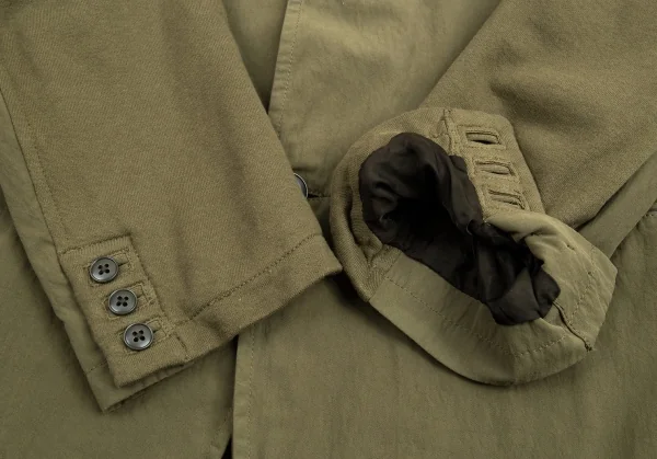 ヨウジヤマモト プールオムYohji Yamamoto POUR HOMME 製品染め異素材切替キュビズムジャケット カーキ4 K-88859_007