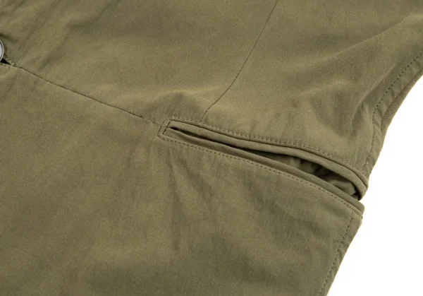 ヨウジヤマモト プールオムYohji Yamamoto POUR HOMME 製品染め異素材切替キュビズムジャケット カーキ4 K-88859_009