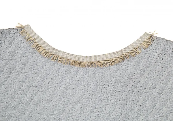 イッセイミヤケISSEY MIYAKE フリンジボートネックトップス グレー2 K-88908_010