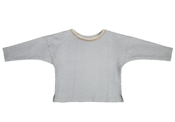 イッセイミヤケISSEY MIYAKE フリンジボートネックトップス グレー2 K-88908_002