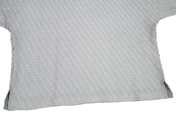 イッセイミヤケISSEY MIYAKE フリンジボートネックトップス グレー2 K-88908_006