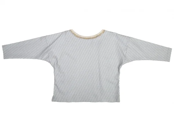 イッセイミヤケISSEY MIYAKE フリンジボートネックトップス グレー2 K-88908_009