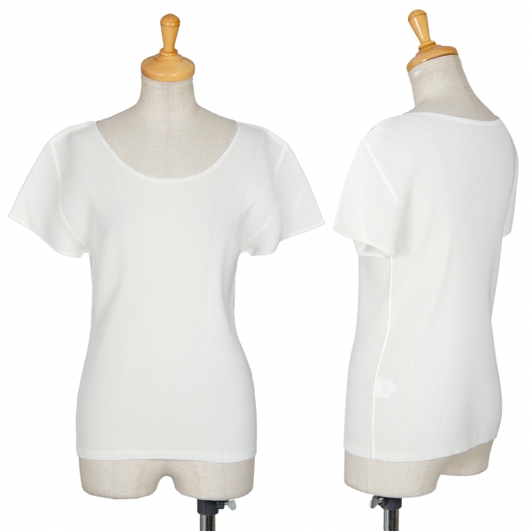 大勧め プリーツプリーズPLEATS PLEASE 白3 フレンチスリーブカットソー トップス