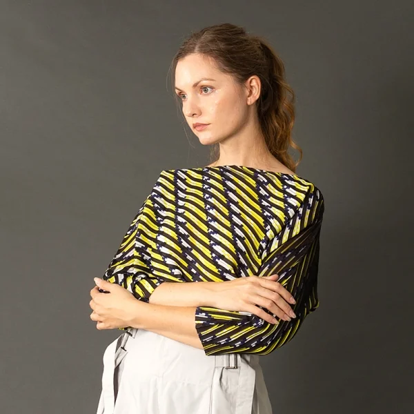 プリーツプリーズPLEATS PLEASE 変形プリントトップス ３位 マルチ3位 K-88974_015