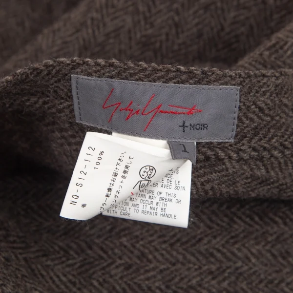 ヨウジヤマモト ノアールYohji Yamamoto NOIR ウールヘリンボーンラップスカート モカグレー1 K-89064_013