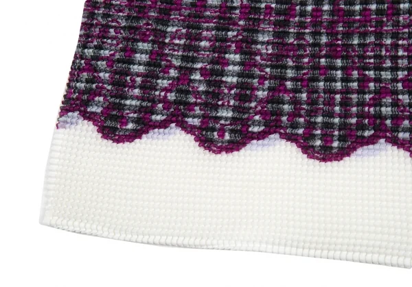 イッセイミヤケ ミーISSEY MIYAKE me チェックフラワープリントボックスプリーツハイネックカットソー グレー他M位 K-89093_009