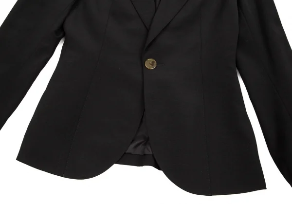 ジャンポールゴルチエ ファムJean Paul GAULTIER FEMME ウールピークドラペル1Bジャケット 黒40 K-89102_006