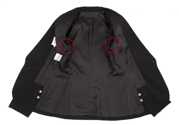 ジャンポールゴルチエ ファムJean Paul GAULTIER FEMME ウールピークドラペル1Bジャケット 黒40 K-89102_008