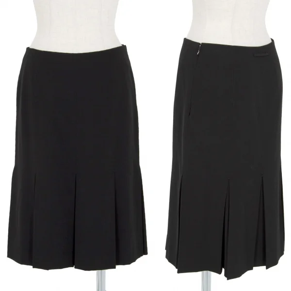 ジャンポールゴルチエ ファムJean Paul GAULTIER FEMME ウールボックスプリーツスカート 黒38 K-89103_001