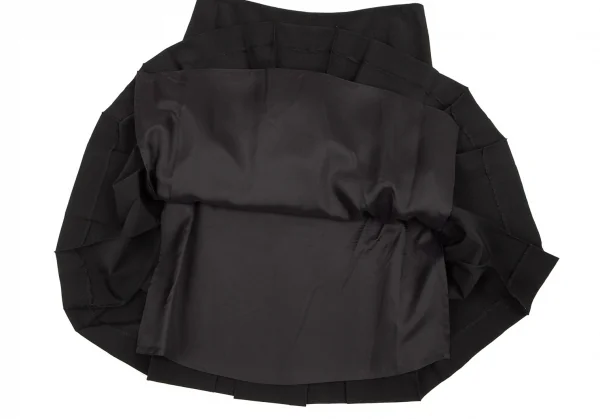 ジャンポールゴルチエ ファムJean Paul GAULTIER FEMME ウールボックスプリーツスカート 黒38 K-89103_010