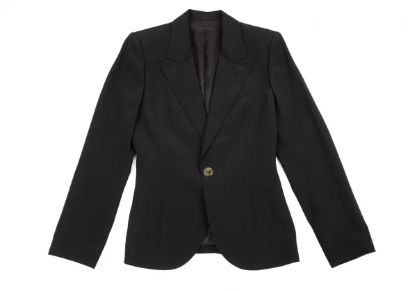 ジャンポールゴルチエ ファムJean Paul GAULTIER FEMME ウールピークドラペル1Bセットアップスーツ 黒40・38 K-89104_003