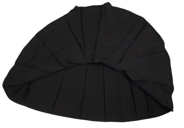 ワイズY’s ウールギャバ切替アシンメトリーフレアスカート 黒3 K-89110_012