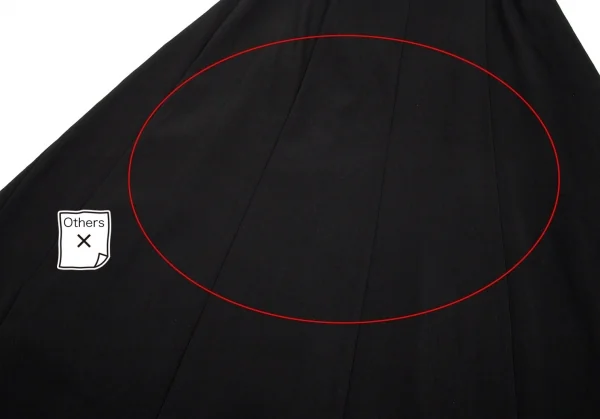 ワイズY’s ウールギャバ切替アシンメトリーフレアスカート 黒3 K-89110_014