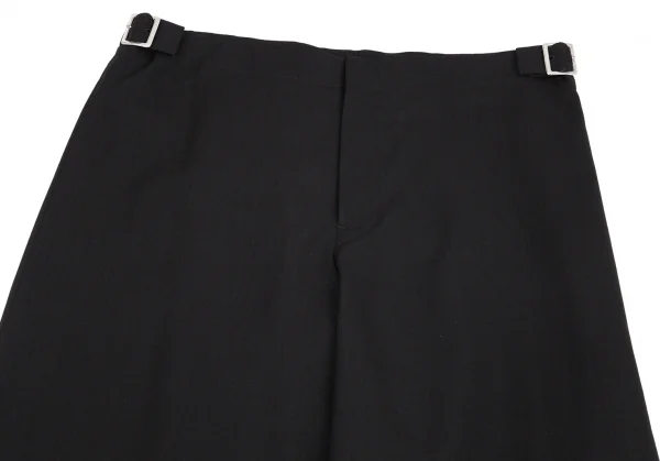 ヨウジヤマモト ファムYohji Yamamoto FEMME サマーウールサイドベルトパンツ 黒2 K-89118_002