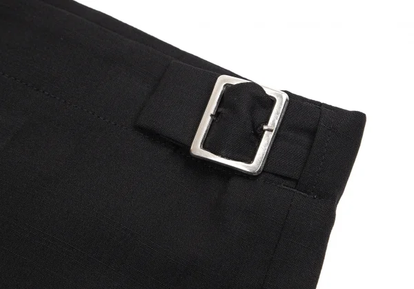 ヨウジヤマモト ファムYohji Yamamoto FEMME サマーウールサイドベルトパンツ 黒2 K-89118_003