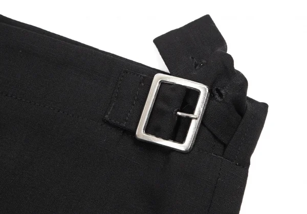 ヨウジヤマモト ファムYohji Yamamoto FEMME サマーウールサイドベルトパンツ 黒2 K-89118_004