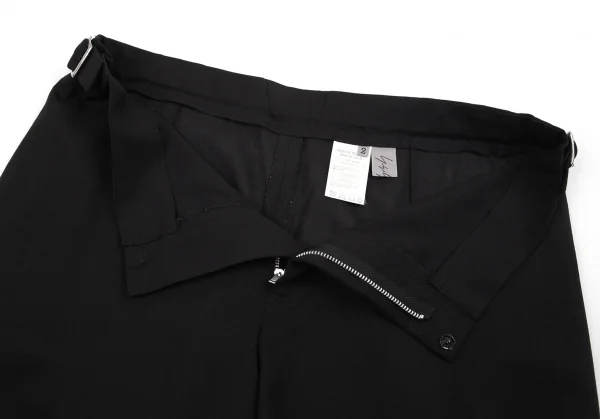 ヨウジヤマモト ファムYohji Yamamoto FEMME サマーウールサイドベルトパンツ 黒2 K-89118_006
