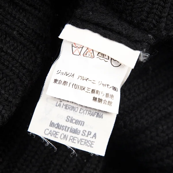 エンポリオアルマーニEMPORIO ARMANI フロント切替デザインVネックリブニット 黒40 K-89128_011