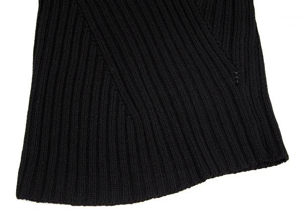 エンポリオアルマーニEMPORIO ARMANI フロント切替デザインVネックリブニット 黒40 K-89128_007