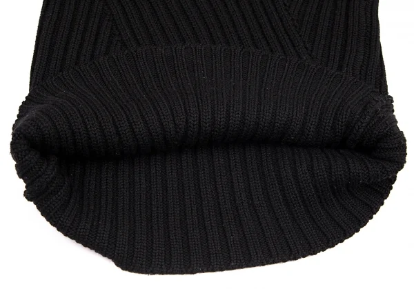 エンポリオアルマーニEMPORIO ARMANI フロント切替デザインVネックリブニット 黒40 K-89128_008