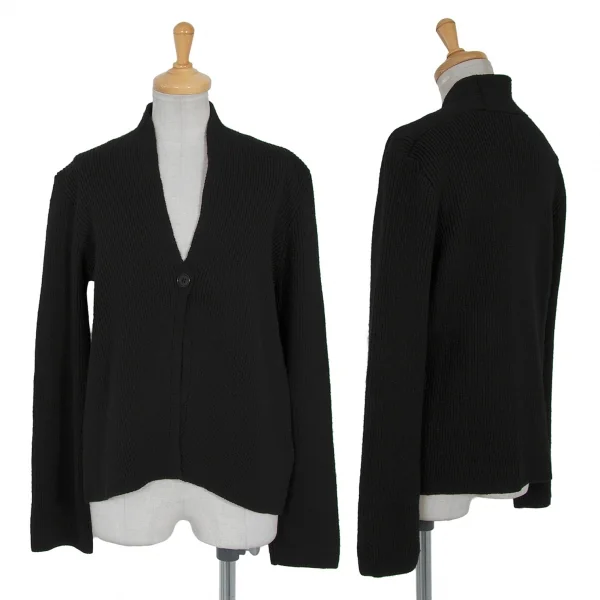 エンポリオアルマーニEMPORIO ARMANI 1Bリブニットカーディガン 黒38 K-89130_001