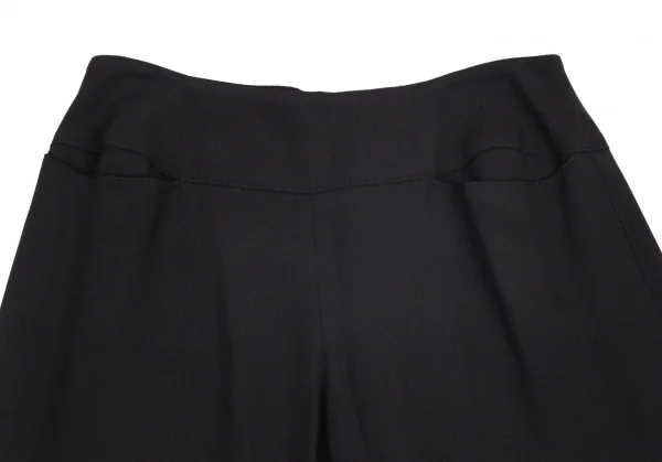 エンポリオアルマーニEMPORIO ARMANI ジョーゼット裾ラインワイドパンツ 黒38 K-89131_002