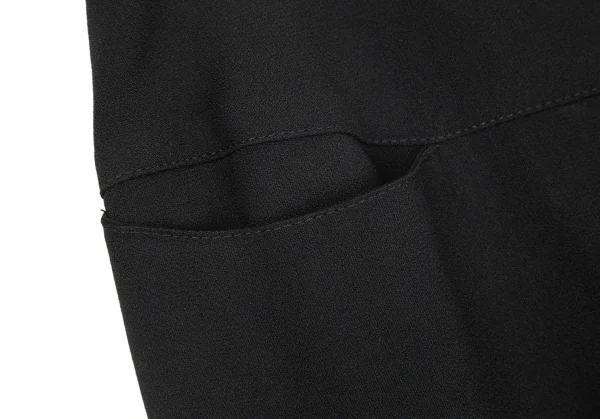 エンポリオアルマーニEMPORIO ARMANI ジョーゼット裾ラインワイドパンツ 黒38 K-89131_003