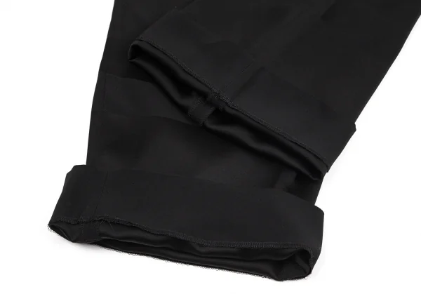エンポリオアルマーニEMPORIO ARMANI ジョーゼット裾ラインワイドパンツ 黒38 K-89131_006