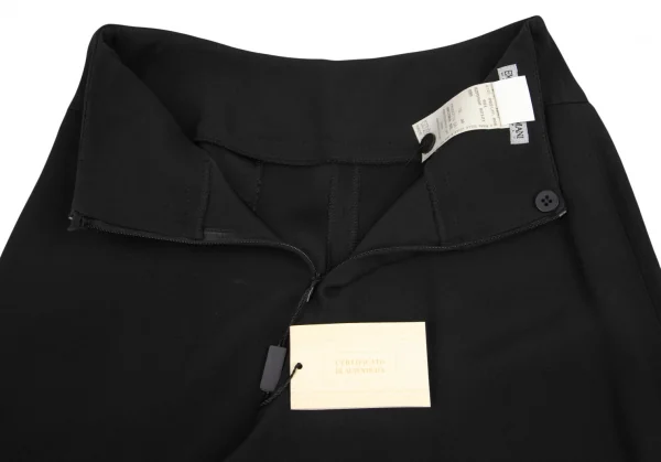 エンポリオアルマーニEMPORIO ARMANI ジョーゼット裾ラインワイドパンツ 黒38 K-89131_009