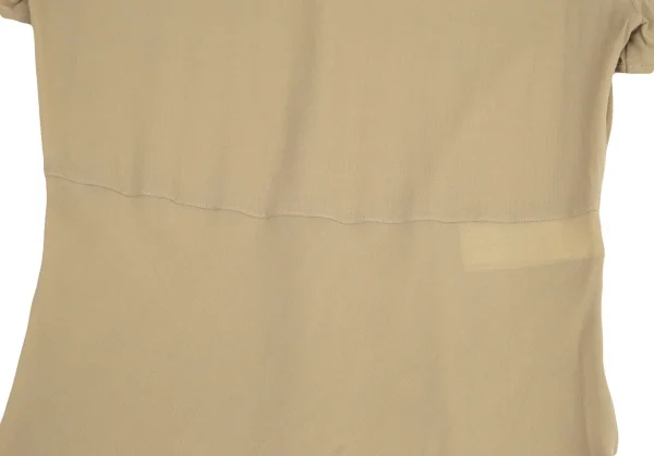 エンポリオアルマーニEMPORIO ARMANI シースルーVネック半袖ワンピース モカ40 K-89132_010