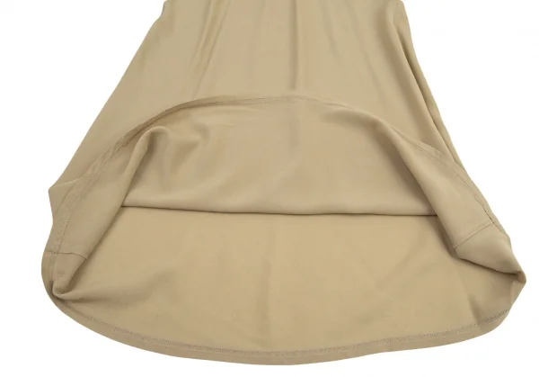 エンポリオアルマーニEMPORIO ARMANI シースルーVネック半袖ワンピース モカ40 K-89132_008