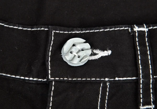 コムデギャルソン オムプリュスCOMME des GARCONS HOMME PLUS タイヤボタンステッチクロップドパンツ 黒S K-89156_003
