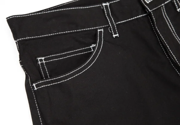 コムデギャルソン オムプリュスCOMME des GARCONS HOMME PLUS タイヤボタンステッチクロップドパンツ 黒S K-89156_006