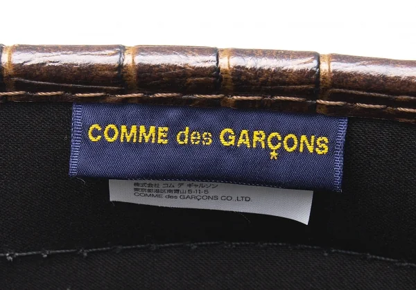 コムデギャルソンCOMME des GARCONS クロコダイルエンボスシンセティックレザーバッグ 茶 K-89159_012