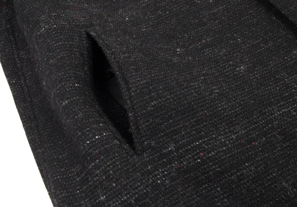 ヨウジヤマモト プールオムYohji Yamamoto POUR HOMME ウールフーデッドロングコート 黒3 K-89173_010