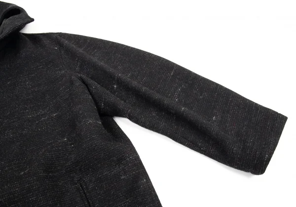 ヨウジヤマモト プールオムYohji Yamamoto POUR HOMME ウールフーデッドロングコート 黒3 K-89173_007