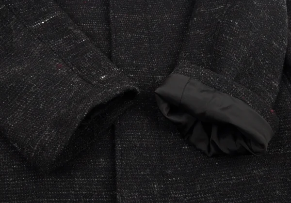 ヨウジヤマモト プールオムYohji Yamamoto POUR HOMME ウールフーデッドロングコート 黒3 K-89173_008