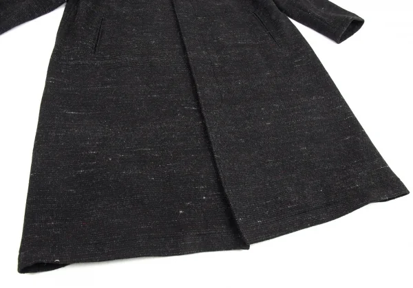 ヨウジヤマモト プールオムYohji Yamamoto POUR HOMME ウールフーデッドロングコート 黒3 K-89173_009