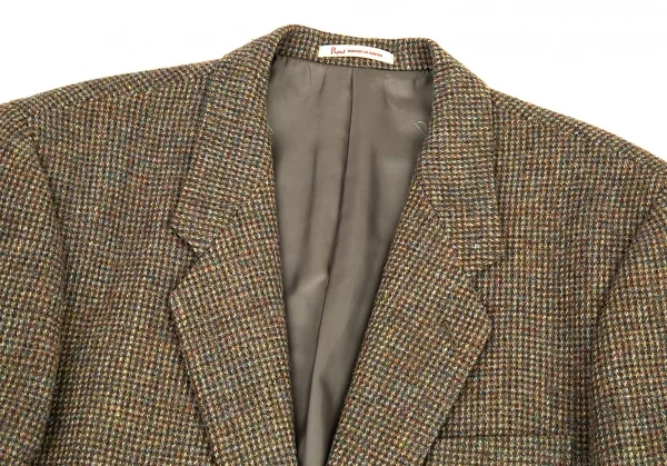パパスPapas ハリスツイードくるみボタンテーラードジャケット 茶M K-89200_002