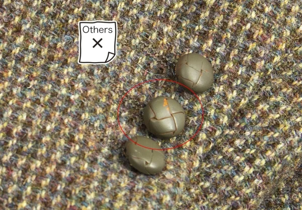 パパスPapas ハリスツイードくるみボタンテーラードジャケット 茶M K-89200_007