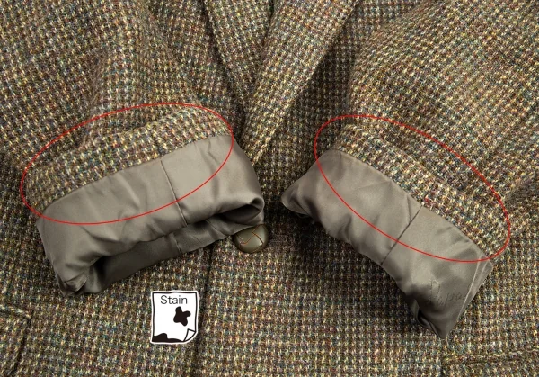 パパスPapas ハリスツイードくるみボタンテーラードジャケット 茶M K-89200_008