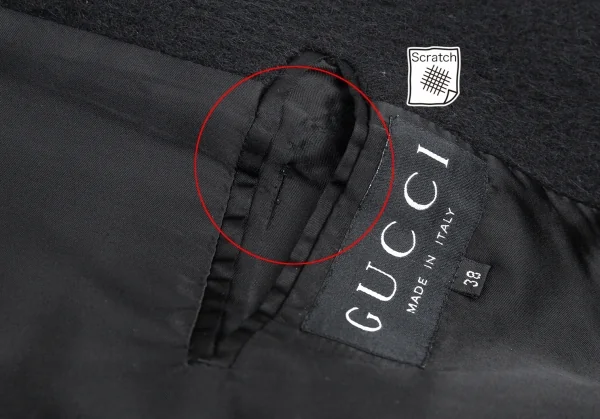 グッチGUCCI バンブートグルフーデッドシャギーコート 黒38 K-89245_013