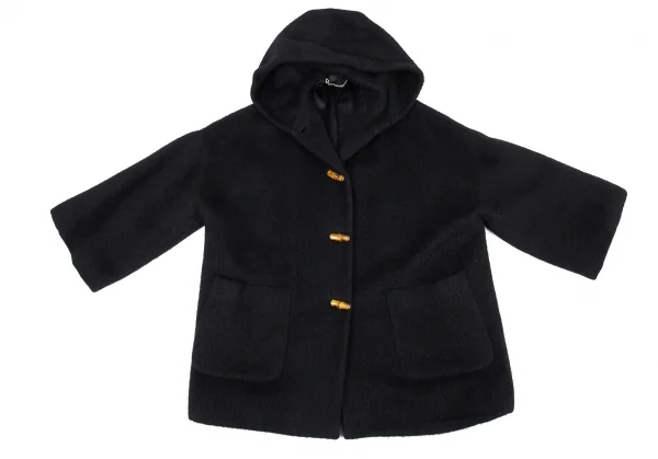 グッチGUCCI バンブートグルフーデッドシャギーコート 黒38 K-89245_002