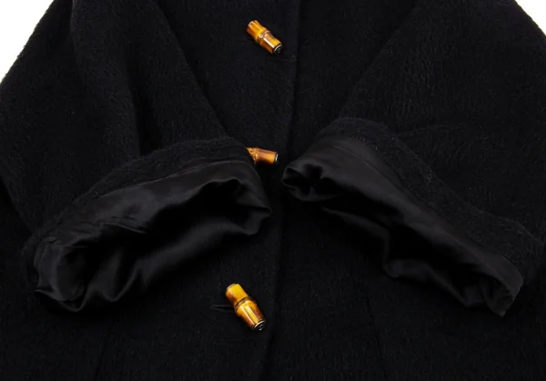 グッチGUCCI バンブートグルフーデッドシャギーコート 黒38 K-89245_009