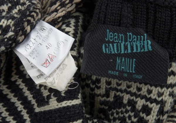 ジャンポールゴルチエ マイユJean Paul GAULTIER MAILLE フレームジャガードデザインローゲージニット マルチ40 K-89255_020
