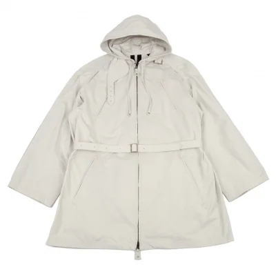 ジャンポールゴルチエ オムJean Paul GAULTIER HOMME モールスキンラグランフーデッドコート アイボリー