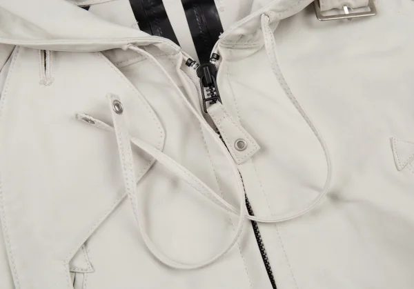 ジャンポールゴルチエ オムJean Paul GAULTIER HOMME モールスキンラグランフーデッドコート アイボリー46 K-89273_006