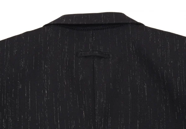 ジャンポールゴルチエ オムJean Paul GAULTIER HOMME 裏地ロゴグラフィックかすれストライプジャケット 黒52 K-89303_013